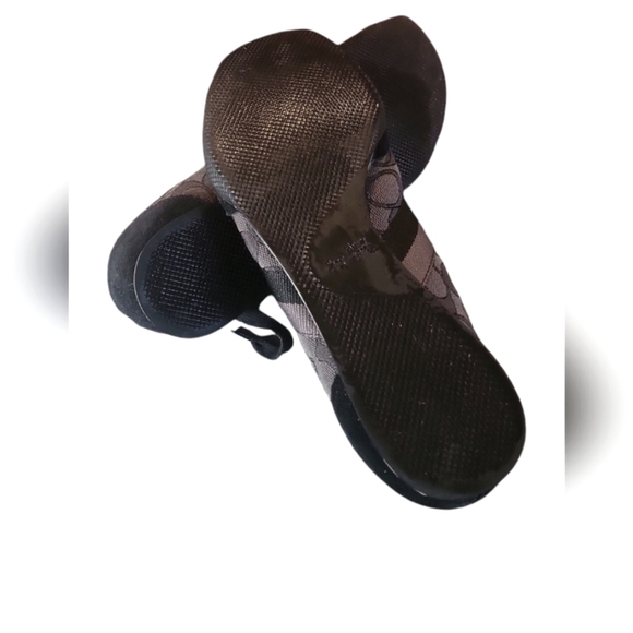 Coach Kelson Black & Gray Signature Monogram Athletic Canvas Suede Shoes 9.5 - Picture 4 of 12